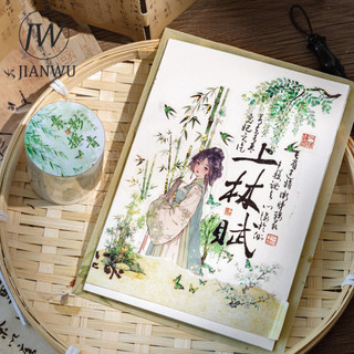 JIANWU Thanh Lịch Nhánh Chuỗi Dòng Vintage Hoa Lá Phong Cảnh Chất Liệu Cắt Băng PET Sáng Tạo DIY Tạp Chí Văn Phòng Phẩm