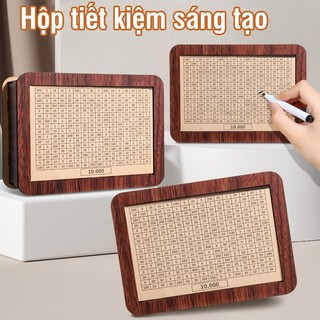 Hộp gỗ tiết kiệm tiền chất lượng, ống đựng tiền tiết kiệm tiện lợi, dùng cho tiền xu và tiền giấy, đa dạng