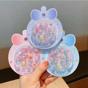 Đầu móng tay cho trẻ em Móng tay có thể đeo được Ngắn trong suốt Handmade DIY Miếng dán móng tay có thể đeo được Bộ dán móng tay có thể tháo rời
