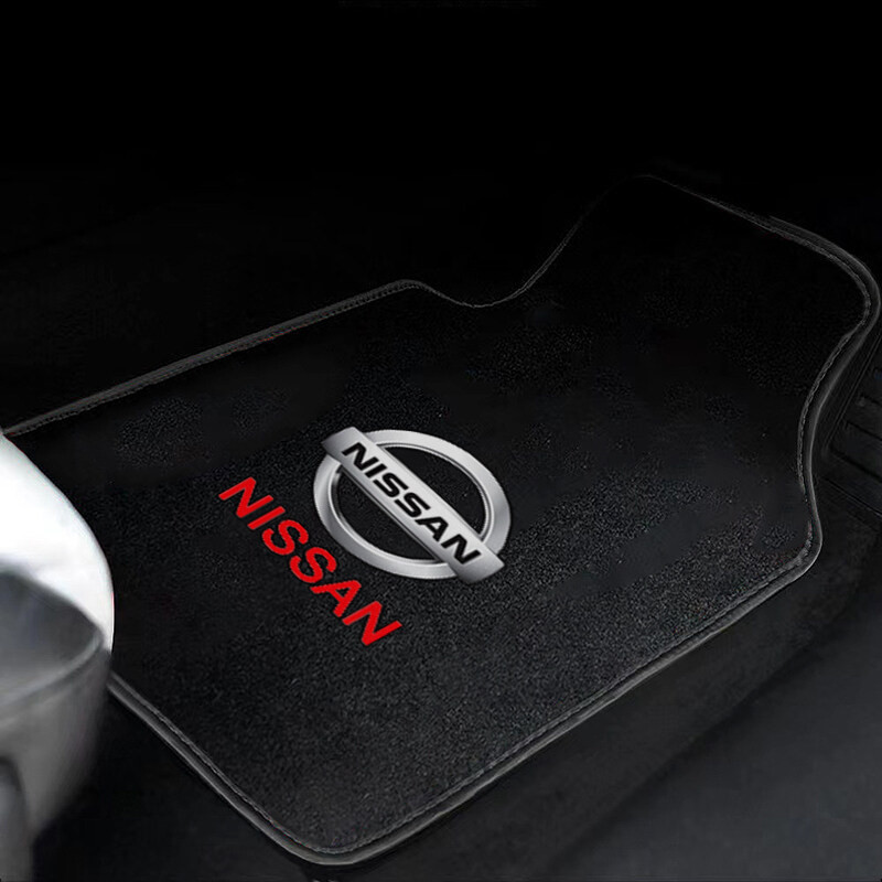 4 Thảm trải sàn ô tô không mùi Flannel Thảm trải sàn ô tô chống trượt cho Nissan Navara Almera Livina Teana Tiida Qashqai D22 March X-trail