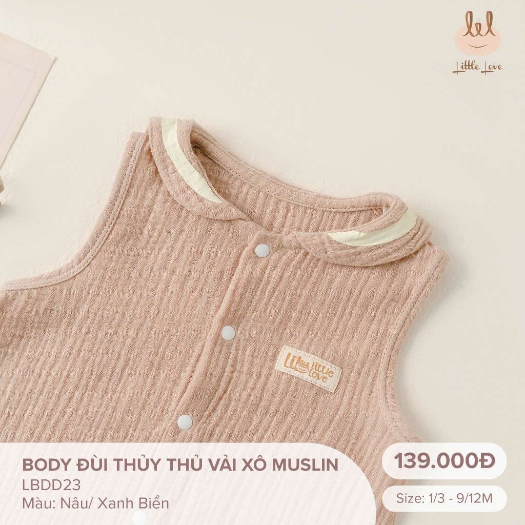 BODY ĐÙI THỦY THỦ VẢI XÔ MUSLIN [ SIÊU MÁT - MỀM- THẤM HÚT TỐT] SZ 1/3M - 9/12M ( LBDD23)
