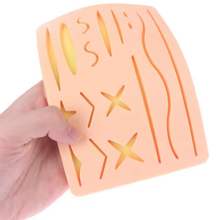 Silicone Vết Thương / Khoang Bụng Khâu Thực Hành Miếng Lót Y Tế Sinh Viên Phẫu Thuật Mô Phỏng Đào Tạo Mô Hình Có Thể Tái Sử Dụng 3 Lớp Suture Thực Hành Pad