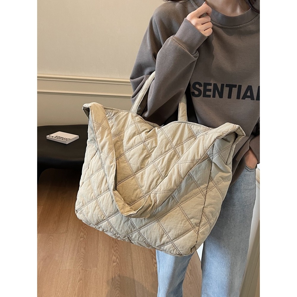 Túi đeo vai nữ vải nylon 2024 phong cách mới, kim cương thêu ren, đeo chéo/tote/ngang, lớn