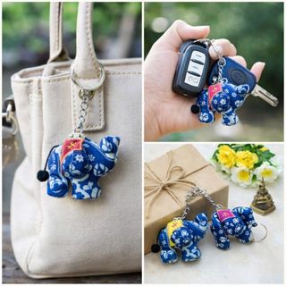 Móc khóa voi không cần VOIDLESS, Móc khóa Ganesha bằng vải Thái Lan, Quà tặng du lịch bằng tay màu sắc ngẫu nhiên thủ công truyền thống