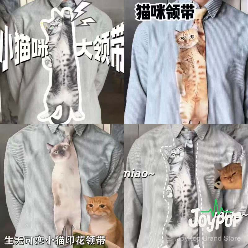 Cà vạt hoạt hình mèo con, siêu đáng yêu - Quà tặng hoàn hảo cho bạn bè