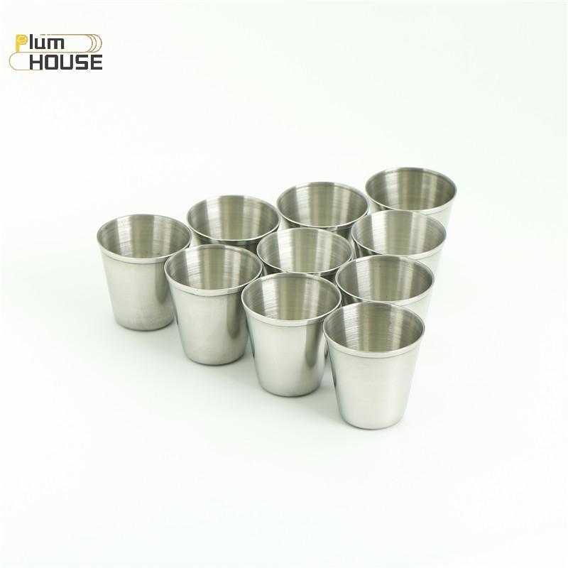 PlumHOUSE 10 Cái 30ml Di Động Inox Rượu Uống Ly Barware Cup VN