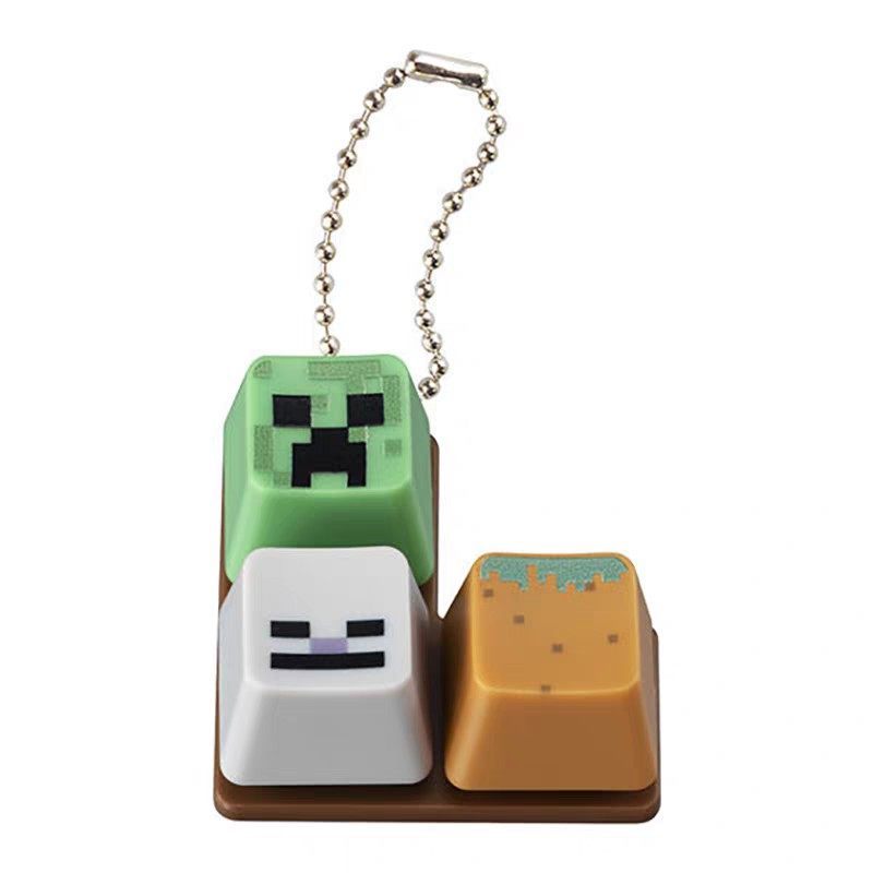 [BTF] Nhật Bản BANDAI Capsule Toy MC Minecraft Bàn Phím Nút Hình Mặt Dây Chuyền Keycap Charm FL9F