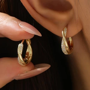 Yoo Hình Học Vòng Bông Tai Hợp Kim Nhẹ Thoải Mái Mặc Trang Sức Dự Tiệc Mắt Bắt Tai Phụ Kiện