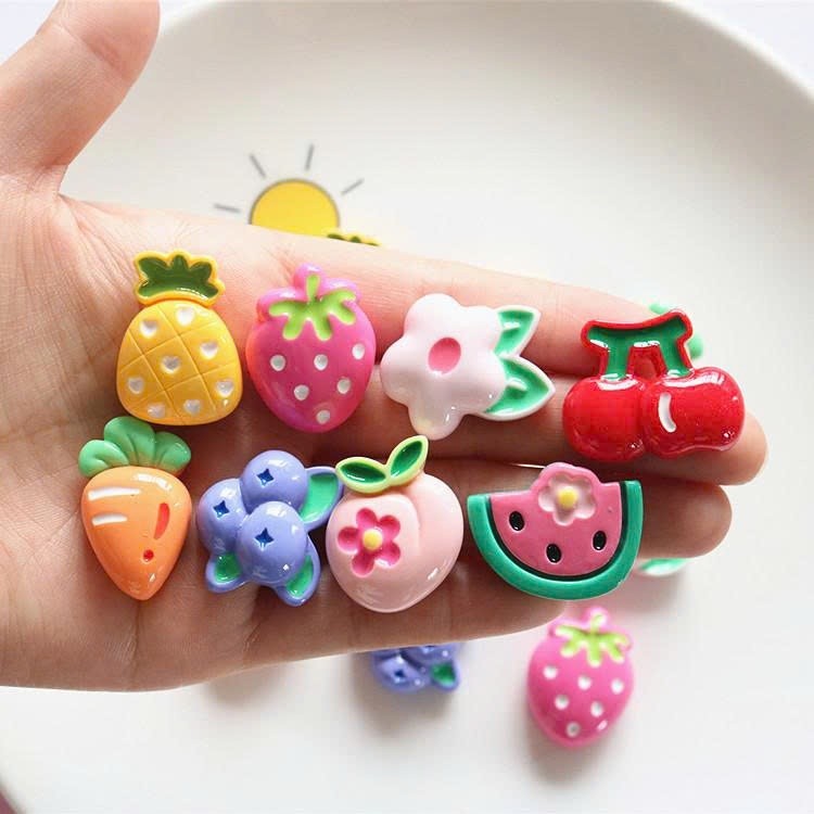 Set charm Kẹo trái cây cute- Set 8 món hoa quả nhiệt đới dễ thương