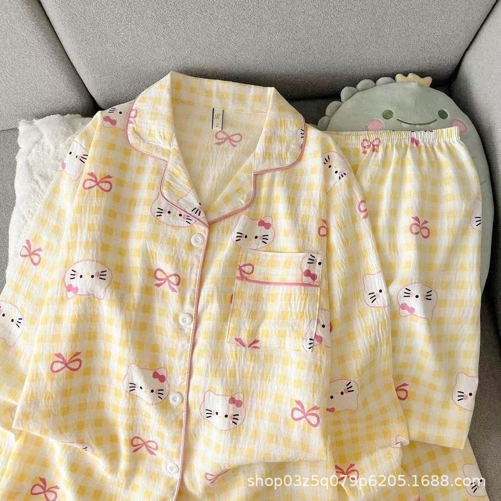 Cloud Cotton Dễ Thương Chữa Bệnh Phù Hợp Với Bé Gái Homewear Ký Túc Xá Sinh Viên Thường Ngày Lười Bộ Đồ Ngủ
