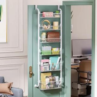 Kệ móc cửa sau AWNGD, Giá treo dễ dàng lắp đặt trên cửa, Giá đựng đồ chống gỉ 4 lớp Giỏ đựng đồ Tủ quần áo