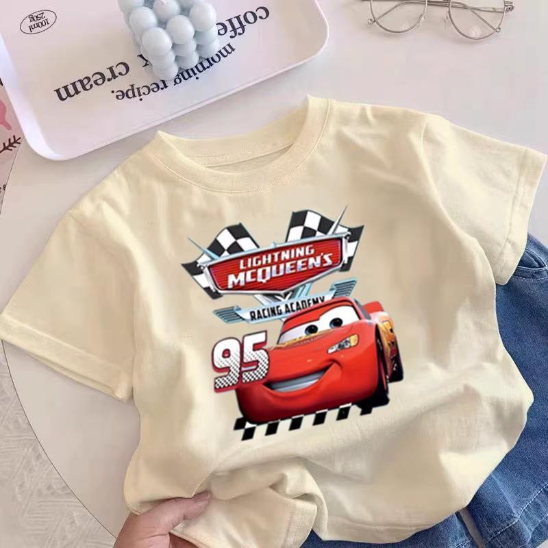 áo trẻ em cotton, dễ mặc, mùa hè, cổ tròn, thiết kế hình, tay ngắn, thoải mái