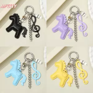 HFSHY Dễ Thương Nhiều Màu Sắc Pony Âm Nhạc Note Hạt Mặt Dây Chuyền Móc Khóa Sáng Tạo Ngựa Nướng Sơn Hợp Kim Bapa Trang Trí Mặt Dây Chuyền Phụ Kiện VN