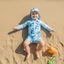 Trẻ mới biết đi Bé trai Rash Guard Đồ bơi in hình cá mập dài tay có khóa kéo lên Bộ đồ tắm có mũ chống nắng