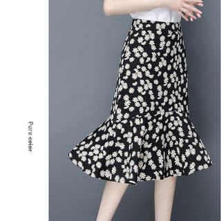 Váy Đuôi Cá Cao Mùa Hè Phong Cách Mới Một Mảnh Chấm Bi Váy Voan Không Đều Ren-Up Váy Ôm Hơn Nhìn Phong Cách Dài