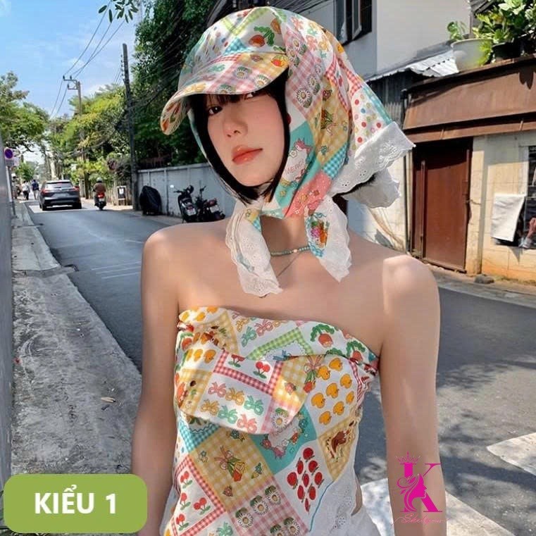 Mũ chống nắng ngăn 99% tia UV kèm khăn choàng thời trang bảo vệ toàn diện