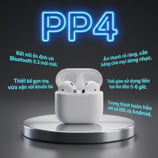 Tai Nghe Bluetooth P4 Tws 5.3 Chống Nước Và Chống Ồn, Âm Thanh Sống Động Đặc Biệt Cho Game Thủ