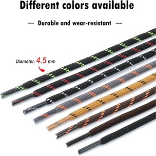 2 Cặp Dây Giày Bốt Công Sở Đường Kính 4.5mm Đi Bộ Đường Dài, Huấn Luyện, Cho Nam Nữ, Tròn Đức