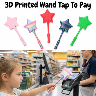 LILYES 3D In Hình Cây Đũa Phép Tập Để Thanh Toán, Sáng Tạo Co Giãn Không Tiếp Xúc Thanh Toán, Mới Lạ Ngộ nghĩnh Nhẹ Dễ Thương Ngôi Sao Magic Giá Đỡ Quà Tặng Cho Bé Gái