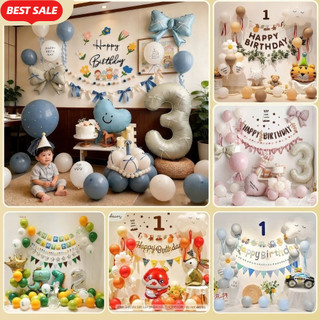 Set trang trí sinh nhật cho bé trai, bé gái mẫu mới hot, phong cách Hàn Quốc, tặng kèm BƠM+ BĂNG DÍNH DF17