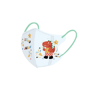 Mặt nạ 3D 3 Ply với họa tiết khủng long nhỏ dễ thương cho trẻ em từ 3 đến 12 tuổi