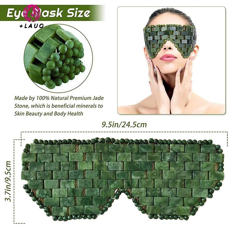 Springevenstar Mặt nạ mắt Carbonatite tự nhiên có thể tái sử dụng Máy mát xa ngọc bích Thư giãn khi ngủ Dụng cụ Massage Chăm sóc mặt Đá làm mát mặt nạ ngủ Springevenstar