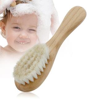 [hatheaven] Chăm sóc em bé Len nguyên chất tự nhiên cho bé Bàn chải tóc Bàn chải tóc cho bé Sơ sinh Lược chải tóc cho trẻ sơ sinh Máy mát xa đầu Nice