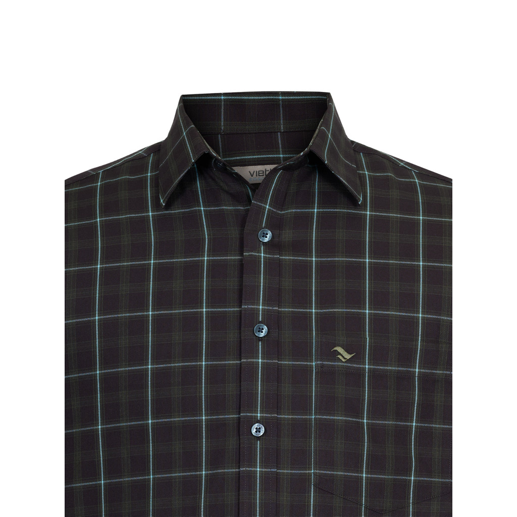 Áo sơ mi ngắn tay vạt ngang VIETTIEN SMART CASUAL vải Polyester form REGULAR VT00000721