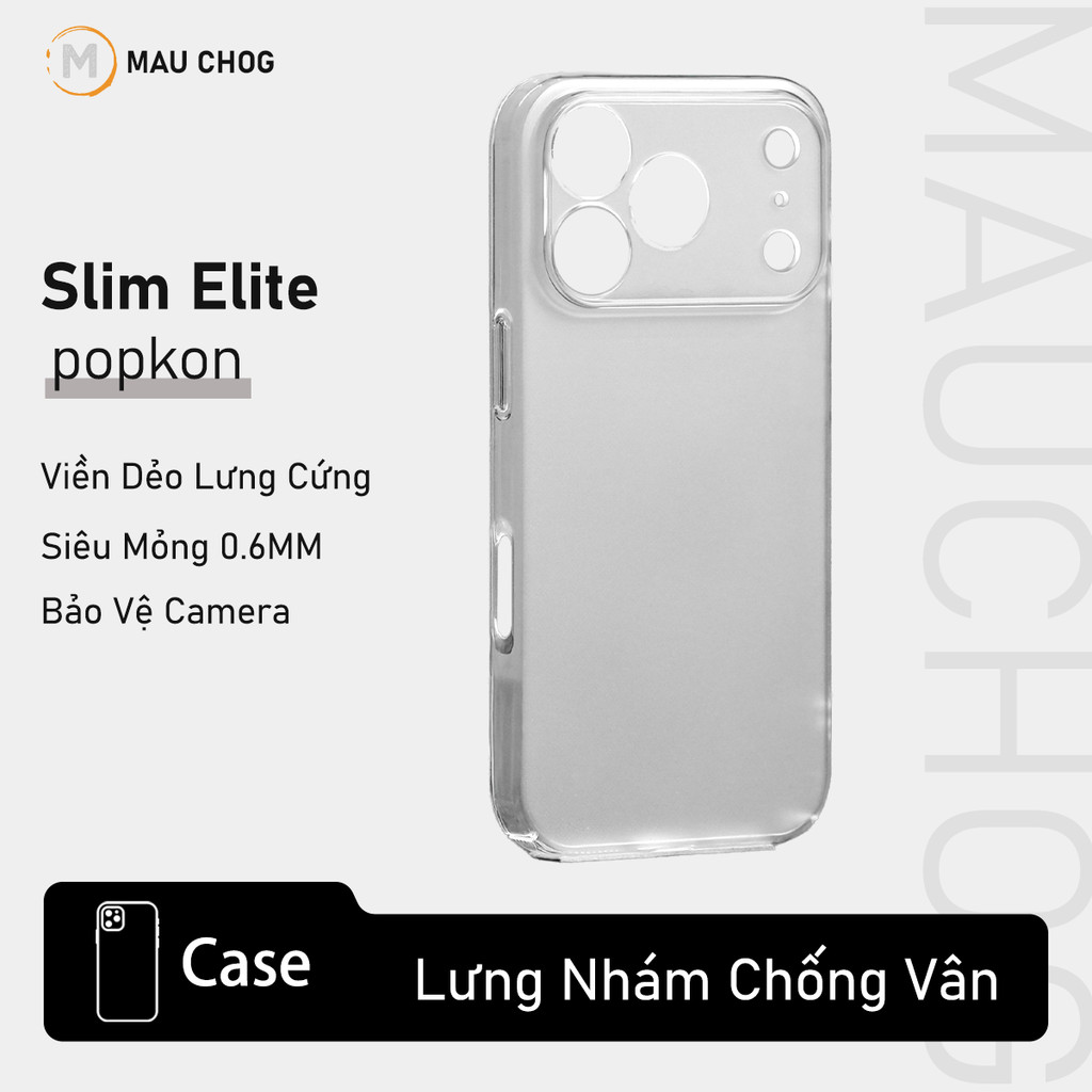 Ốp Siêu Mỏng Nhám Mờ Chống Vân Tay Bảo Vệ Camera Cho Điện Thoại iPhone 17 Pro Max 16 15 14 13