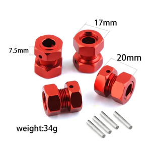 Bộ chuyển đổi trung tâm lục giác bánh xe mở rộng 17mm bằng kim loại cho Arrma 6S KRATON Typhon Outcast 1 / 7 Vi phạm không giới hạn Mojave Felony Nâng cấp