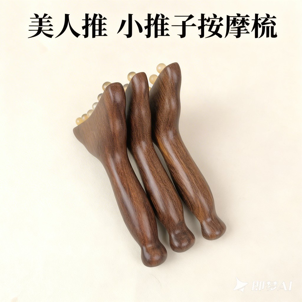 Sản phẩm mới Xiao diệp Gỗ đàn hương vàng đen Hạt Sừng Cừu Góc đuôi cá xẻng Gua sha Massage lược Cá Tính Mặt đẹp Nâng Lên Massager