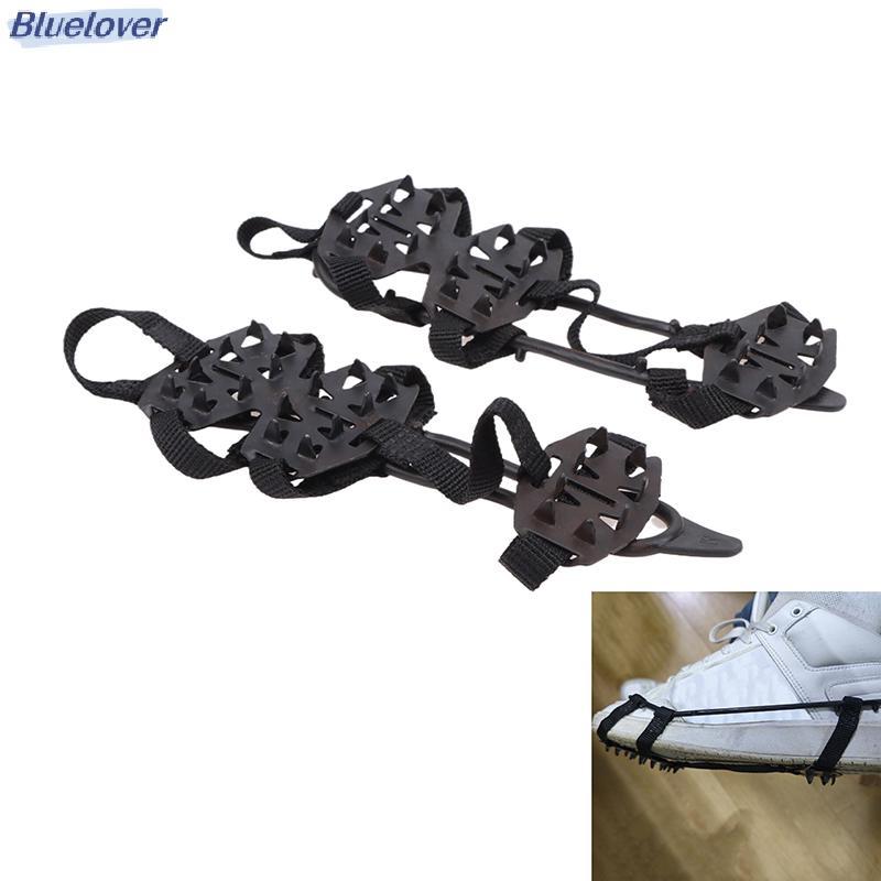 Đôi crampons chống trơn trượt Bluelover với 24 răng, phù hợp cho đi bộ đường dài
