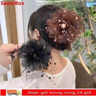 SAVORBOX Kẹp Tóc nhựa thiết kế hoa mẫu đơn, phụ kiện thời trang cho nữ