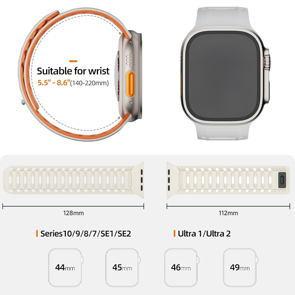 Dây đeo silicon từ tính tương thích cho Apple Watch Series11 / 10 46mm Ultra3 / 2 / 1 49mm 9 8 7 6 SE 44mm 45mm