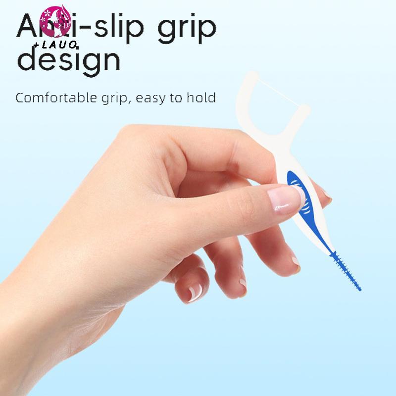 Springevenstar 50 Chiếc 2 Trong 1 Đa Năng Flos Sti Độ Đàn Hồi Cao Flosfortable Mềm Silicone Inter Brush Chăm Sóc Răng Miệng Springevenstar