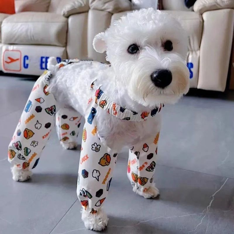 Quần Chống Bẩn Cho Chó Mùa Hè Mỏng Quần Áo Thú Cưng Quần Legging Ánh Sáng Bốn Chân Teddy Bichon Chống Bụi Kem Chống Nắng Chó Con