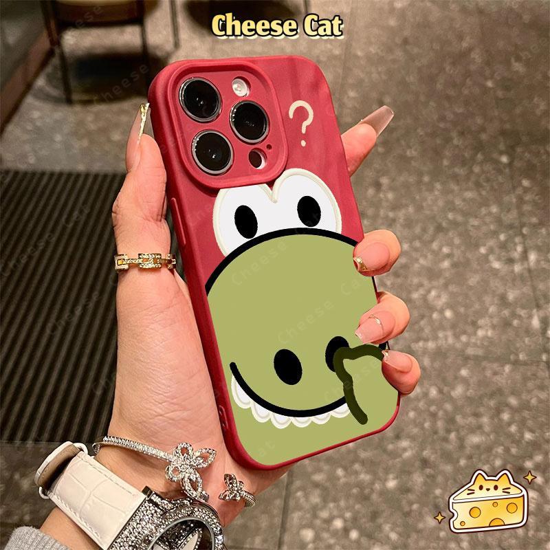 Phim hoạt hình cá sấu ngoáy mũi dễ thương Ốp gập 3D tương thích cho iPhone 13 12 11 14 15 16 17 Pro Max 7 Plus XR Xs Max