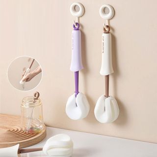 Bàn chải làm sạch cốc nước SHUPUN, Bàn chải cốc gia dụng 2 trong 1 được xử lý dài, Dụng cụ làm sạch bàn chải di động Miếng bọt biển làm sạch cốc