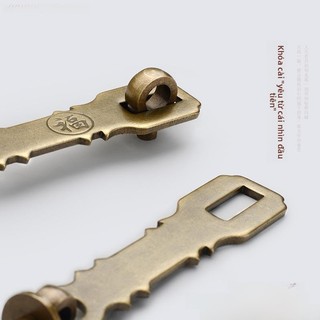 Khóa cửa đồng nguyên chất cổ, chốt bu lông chắc chắn cho cửa gỗ, kiểu dáng truyền thống