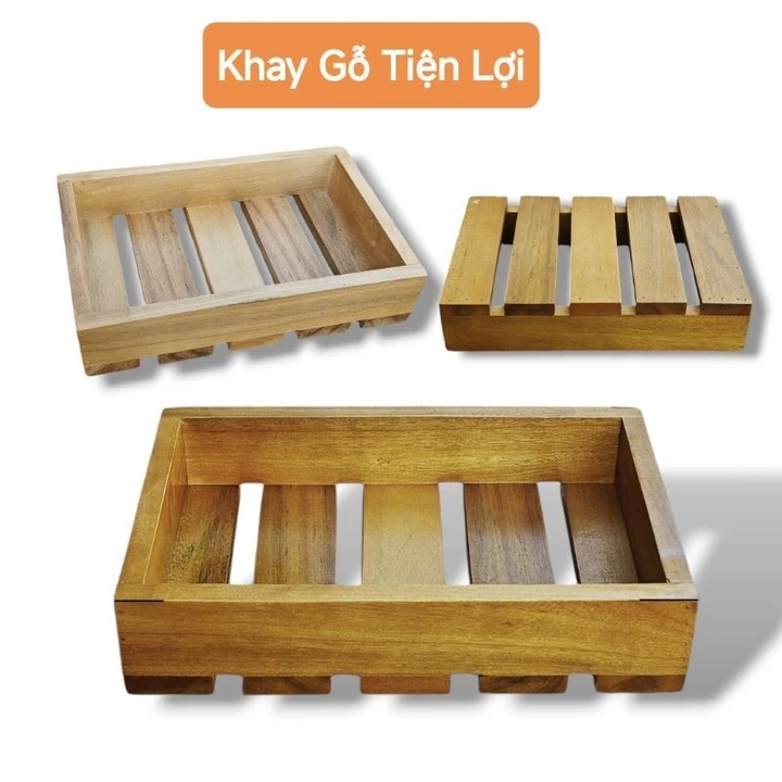 Khay gỗ để đồ tiện lợi, khay gỗ đa năng, khay để đồ văn phòng, khay để đồ nhà bếp, khay tiện ích