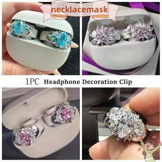 Khóa đường kính tai nghe NECKLACEMASK, Kẹp trang trí tai nghe DIY trang trí, Dễ dàng cài đặt Phụ kiện tai nghe Zircon có thể tháo rời