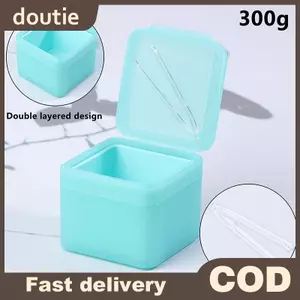 Doutie 300g Dụng Cụ Tẩy Trang Vuông Hai Lớp Hộp Cotton Flip Cover Tự Phù Hợp Nhíp Bông Miếng Lót Hộp Bảo Quản VN