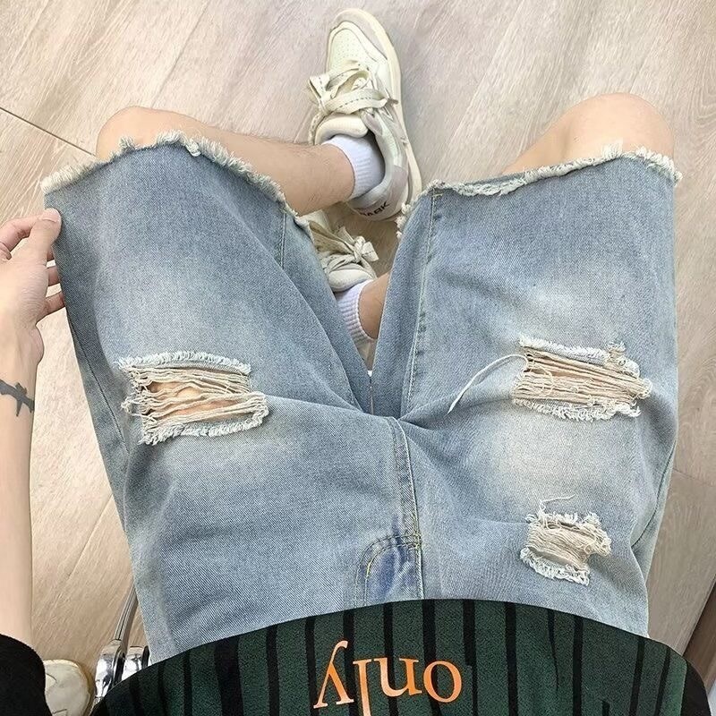 Quần Jean Nam Hợp Thời Trang, Lót Lông Cừu Rời và Chi Tiết Rách Denim Phù Hợp Nhiều Kích Cỡ