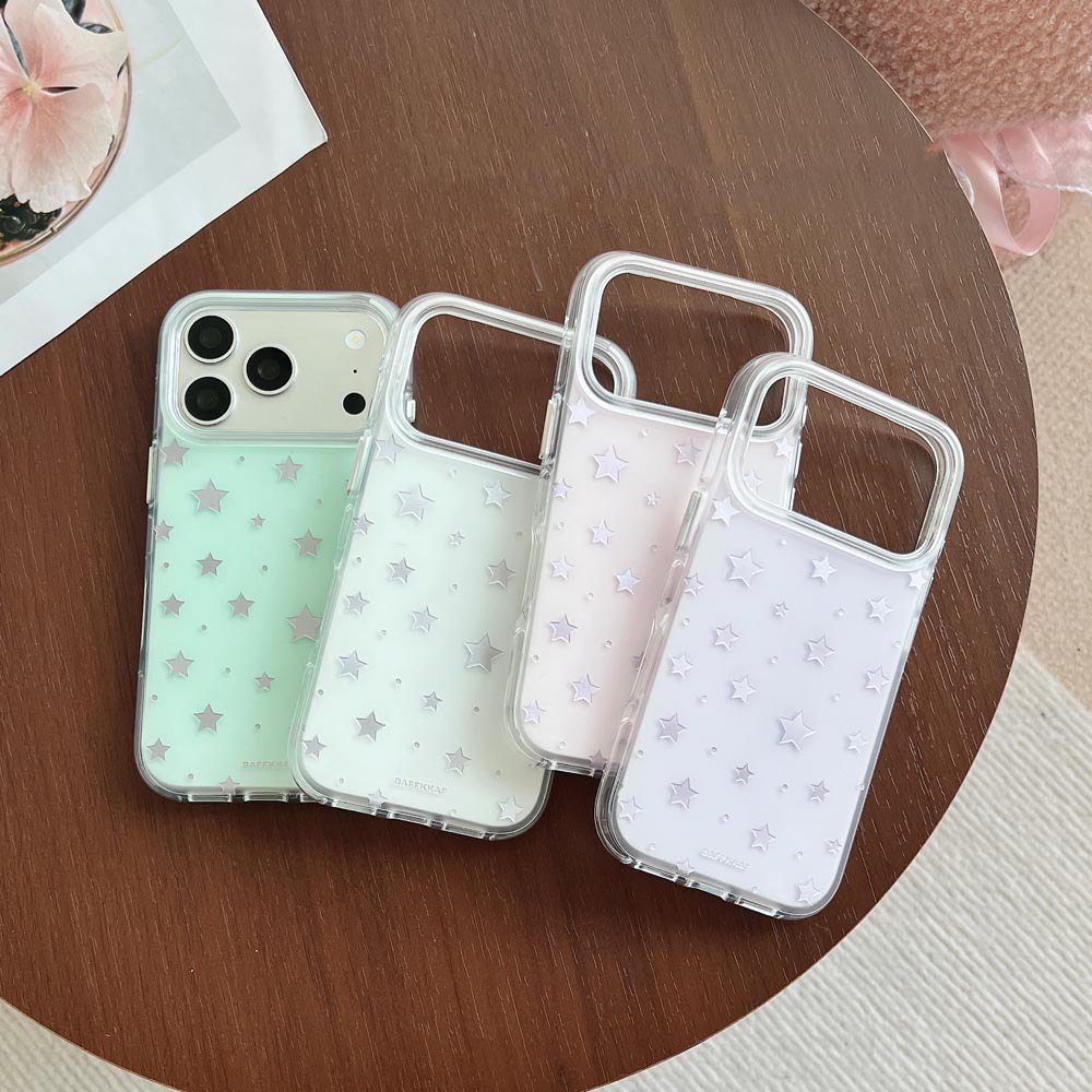 Ốp lưng cứng mờ Tương thích với iPhone 13 14 14Pro 14ProMax 15 15Pro 15ProMax 16 16Pro 16ProMax 17 17Pro 17ProMax Ốp lưng họa tiết ngôi sao mạ vàng