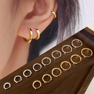 Bông Tai Tròn Màu Vàng Tối Giản Pin Bông Tai Thoải Mái Tai Trang Sức Cho Nữ Quà Tặng Thời Trang Hàn Quốc