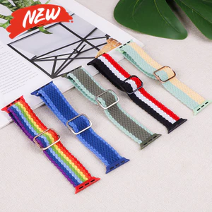 Dây đeo vòng Nylon bện cho Apple Watch Series11 / 10 46mm 42mm Ultra3 / 2 / 1 49mm 9 8 7 6 5 4 SE 45mm 44mm 41mm 40mm 38mm