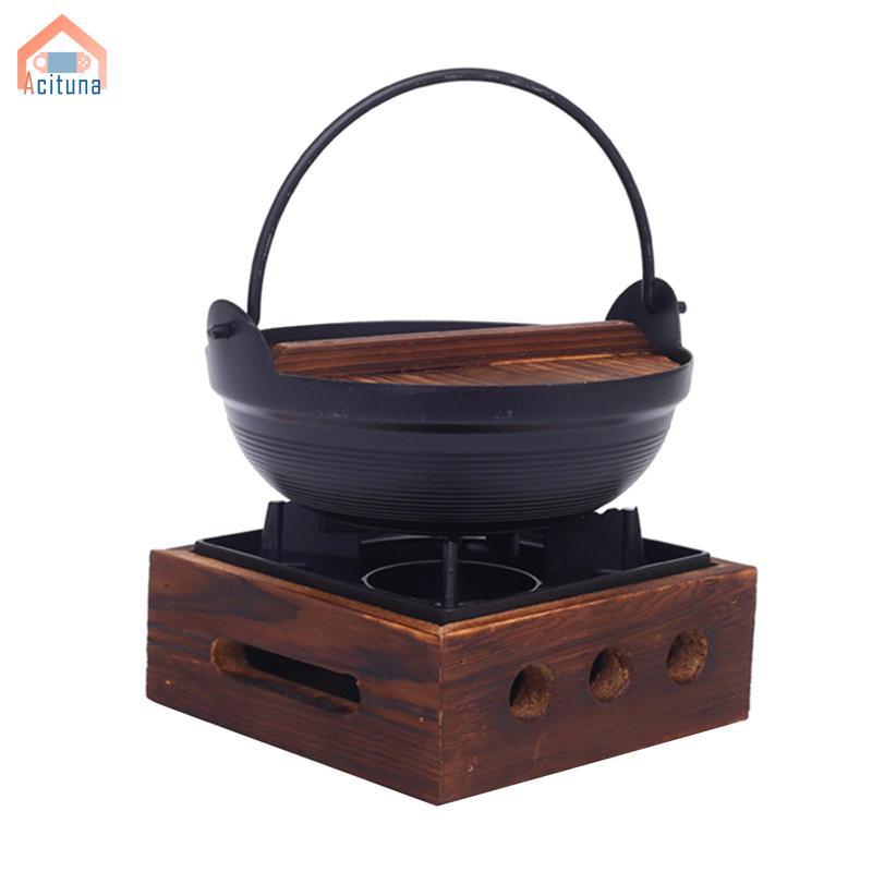 Acutuna Nồi gang gang phong cách Nhật Bản Nồi súp dung tích lớn có tay cầm cắm trại Nhà hàng và Nấu ăn tại nhà