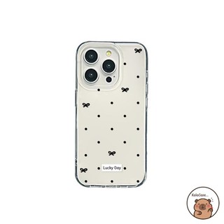 Tương Thích Cho iPhone 17 Air 16 15 14 13 12 11 Pro Max XR XS Max X 8 7 6 6s Plus SE 2020 Vỏ Điện Thoại Đơn Giản Màu Trắng Thanh Lịch Đen Chấm Bi Nơ Nơ May Mắn Dễ Thương Vỏ