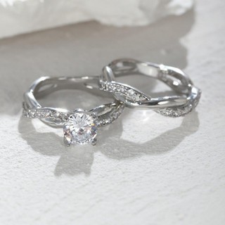 Nhẫn Xoắn Zircon Hoa Hồng Màu Vàng Dát - Thiết kế Thời Trang cho Cô Dâu làm quà cưới