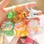 Dễ Thương Cloud Bell Acrylic Quicksand Móc Khóa Chất Lỏng Lấp Lánh Nổi Búp Bê Mặt Dây Chuyền Kawaii Túi Quyến Rũ Cho Bé Gái